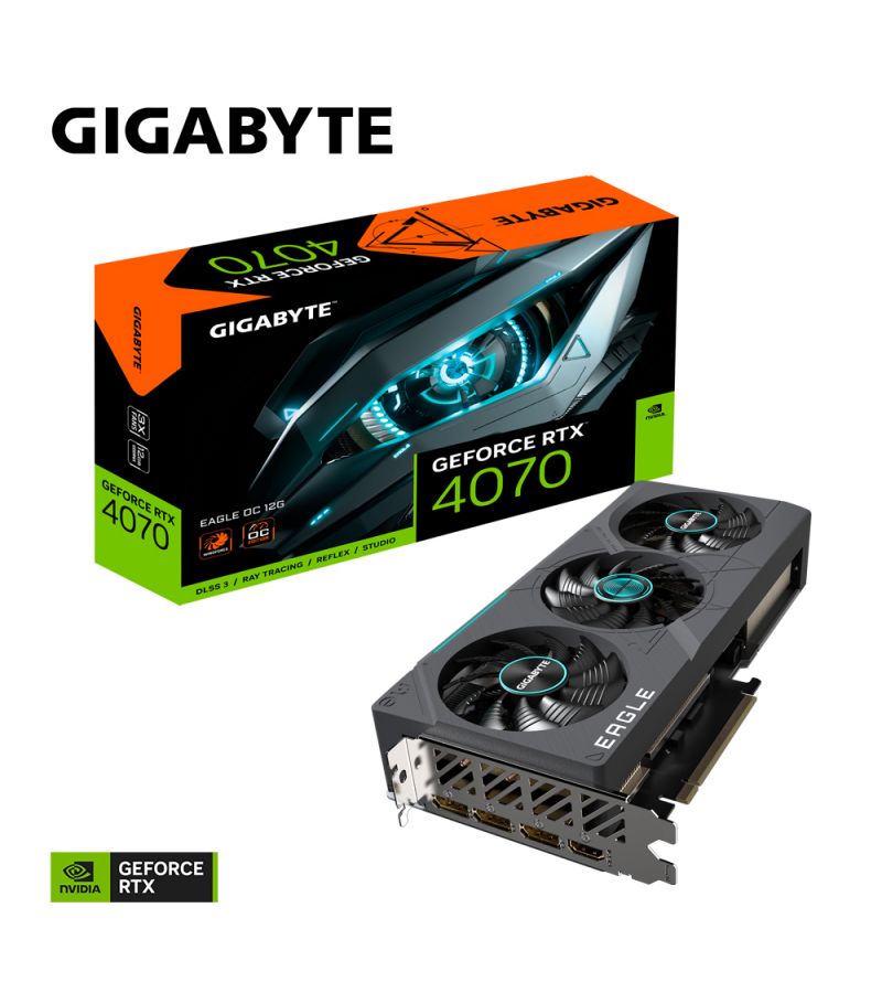 Видеокарта GIGABYTE GeForce RTX 4070 EAGLE OC 12G (GV-N4070EAGLE OC-12GD) видеокарта gigabyte geforce rtx 3080 gaming oc 12g gv n3080gaming oc 12gd retail