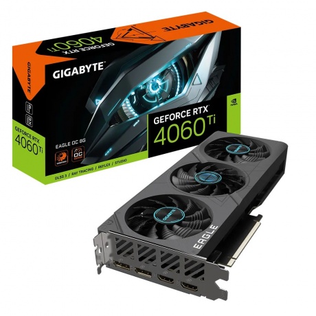 Видеокарта Gigabyte NVIDIA GeForce RTX 4060TI 8192Mb (GV-N406TEAGLE OC-8GD) - фото 1