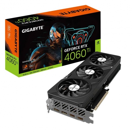 Видеокарта Gigabyte NVIDIA GeForce RTX 4060TI 8192Mb (GV-N406TGAMING OC-8GD) - фото 1