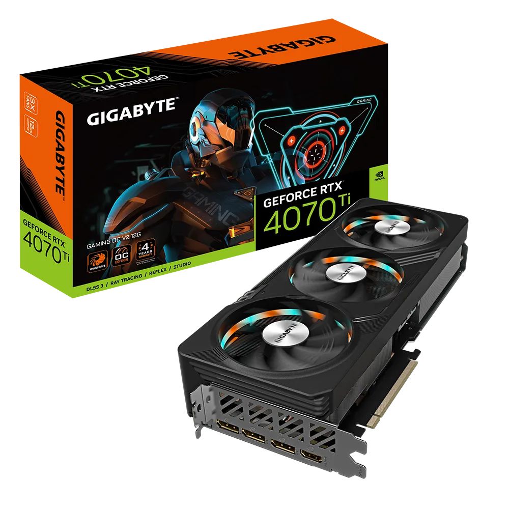 Видеокарта Gigabyte GeForce RTX 4070Ti GAMING OC 12Gb (GV-N407TGAMING OCV2-12GD)