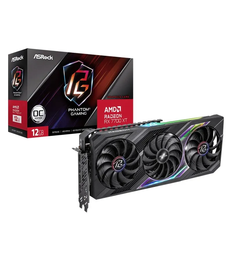 Видеокарта AsRock RX7700XT Phantom Gaming 12GB (RX7700XT PG 12GO) - фото 1