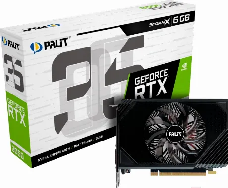 Видеокарта Palit RTX3050 STORMX 6GB GDDR6 (NE63050018JE-1070F)