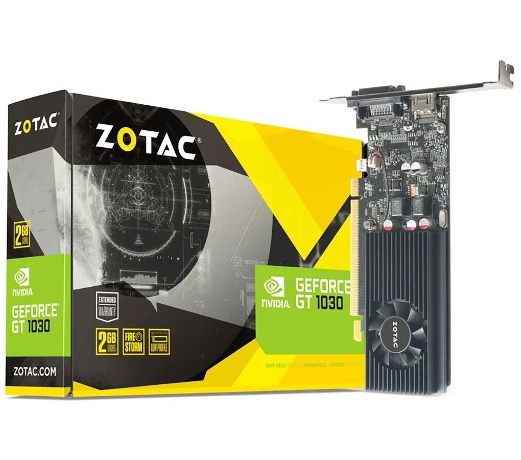 Видеокарта Zotac GT1030 2GB GDDR5 (ZT-P10300A-10L) видеокарта cbr gt1030 transformer 2gb vga msgt1030 2g rtl