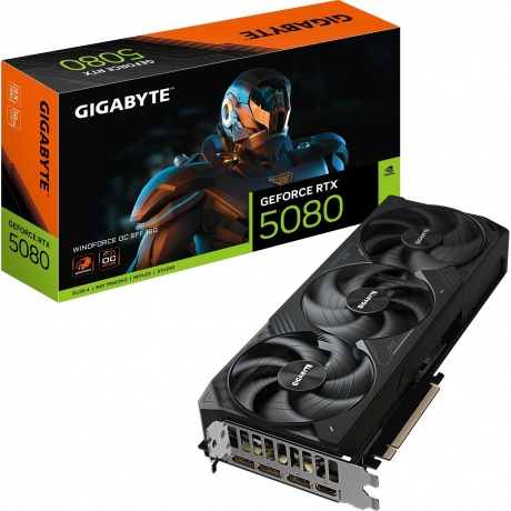 Видеокарта Gigabyte RTX5080 WINDFORCE OC SFF 16GB GDDR7 256bit 3xDP HDMI 3FAN RTL - фото 10
