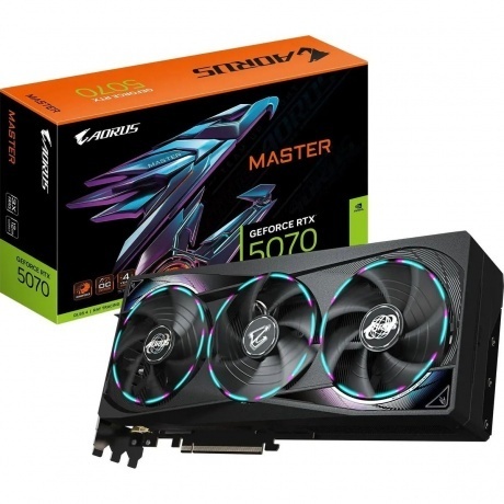 

Видеокарта Gigabyte RTX5070 MASTER 12GB GDDR7 192bit 3xDP HDMI 3FAN RTL