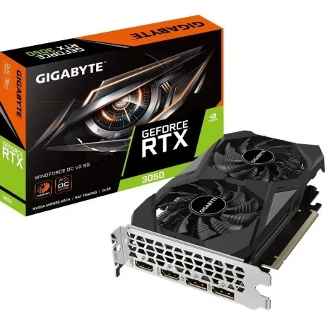 Видеокарта Gigabyte RTX3050 WINDFORCE OC V2 6GB GDDR6 96bit 2xDP...