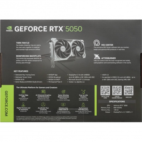Видеокарта MSI RTX5050 VENTUS 2X OC 8GB GDDR6 - фото 8