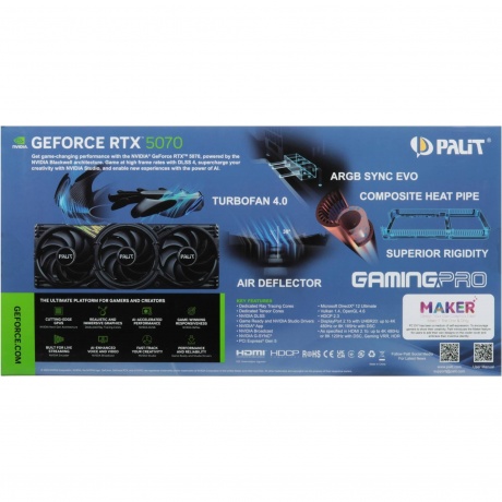 Видеокарта Palit RTX5070 GAMINGPRO 12GB GDDR7 (NE75070019K9-GB2050A) - фото 4