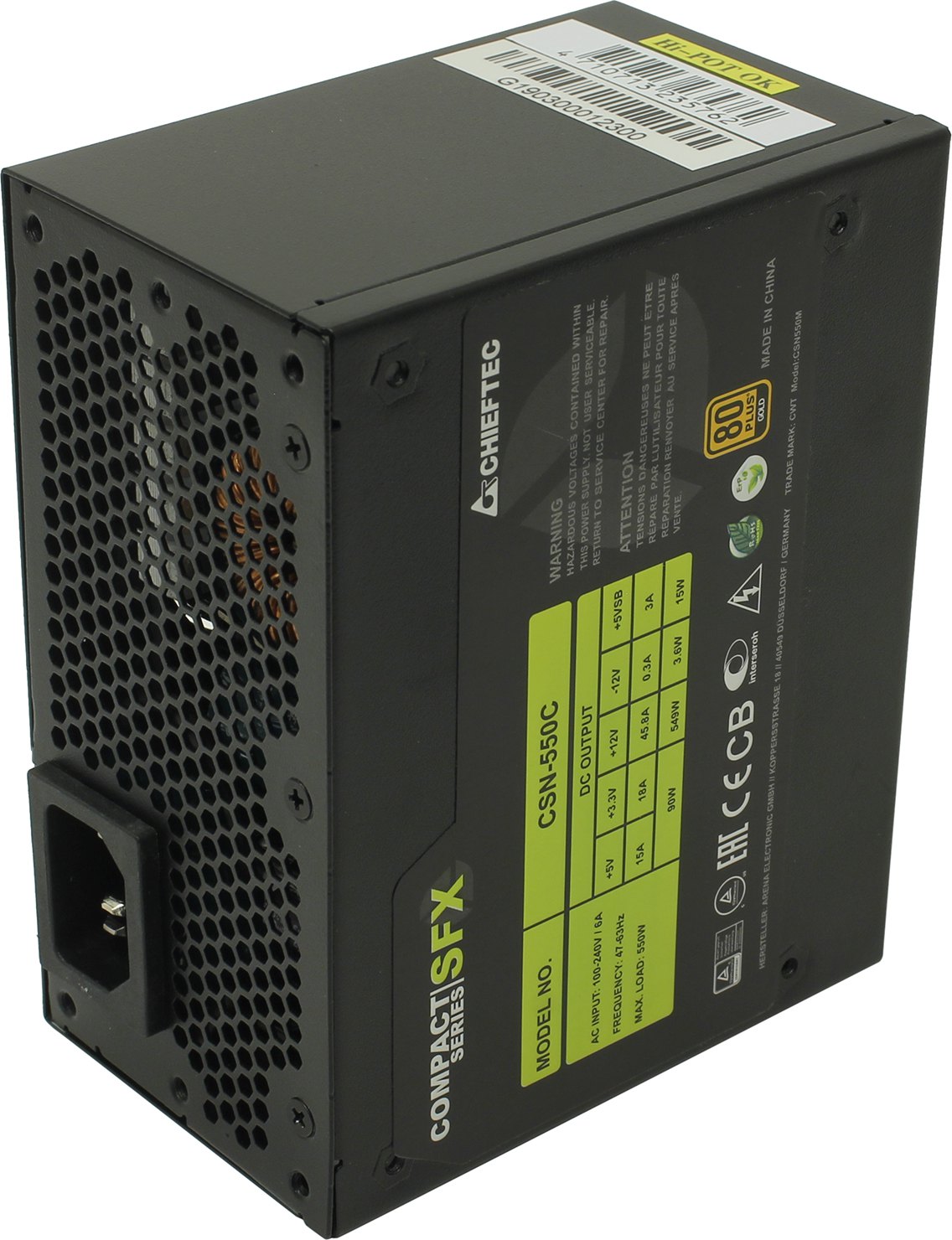 Блок питания Chieftec Compact CSN-550C SFX 80PLUS GOLD 550W Box блок питания chieftec 500w sfx 500gd c