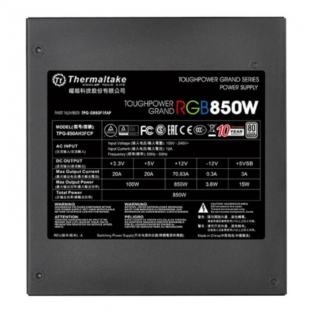 Блок питания Thermaltake ATX 850W Toughpower RGB (PS-TPG-0850F1FAPE-1) - фото 6
