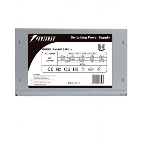 Блок питания Powerman 400W PM-400ATX APFC 80+ (6118743) - фото 3