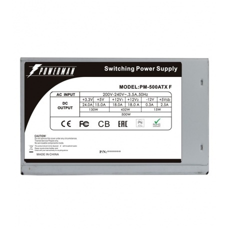 Блок питания Powerman ATX 500W PM-500ATX-F APFC - фото 3