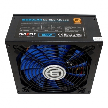 Блок питания Ginzzu 800W MC800 80+ Bronze - фото 2
