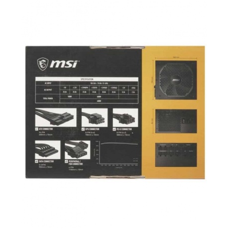 Блок питания MSI 650W MPG A650GF (306-7ZP0A11-CE0) - фото 7