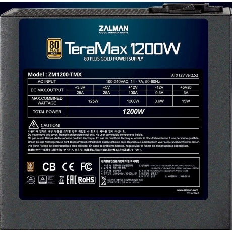 Блок питания Zalman ZM1200-TMX 1200W - фото 2