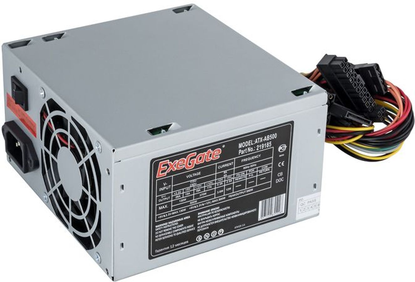 Блок питания ExeGate AB500 500W Grey (EX219185RUS-S) - фото 2