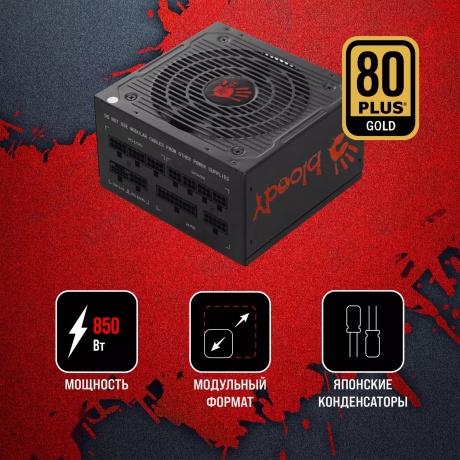 Блок питания Bloody ATX 850W BD-PS850G 80+ Gold - фото 17
