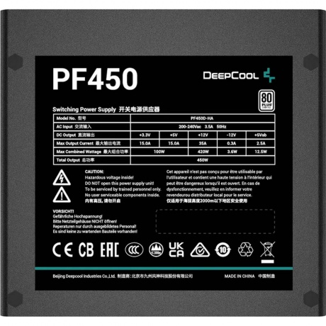 Блок питания Deepcool ATX 450W PF450 V2 80+ White - фото 5