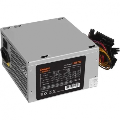 

Блок питания 700W ExeGate UNS700 (ATX, SC, 12cm fan, 24pin, (4+4)pin, PCI-E, 3xSATA, 2xIDE, кабель 220V 1,8м с защитой от выдергивания)