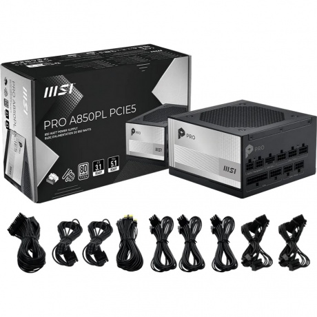 Блок питания ATX 850W PRO A850PL PCIE5 MSI - фото 5