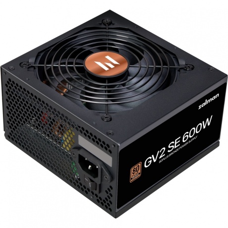 Блок питания ATX 12V Ver2.52 600W 80+Bronze, APFC, 120mm fan, 24pin, 1x4pin,1x8pin, 2xPCI-E, 4xMolex, 6xSATA, GV2 SE 600W, ZM600-GV2SE ZALMAN