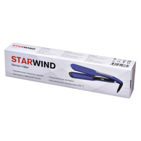 Щипцы Starwind SHE6620 40Вт макс.темп.:210С покрытие:керамическое синий - фото 7