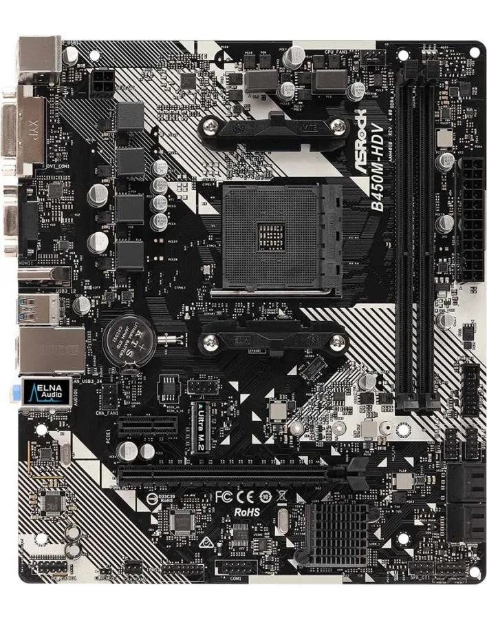 Материнская плата Asrock B450M-HDV R4.0 Socket AM4 - фото 1