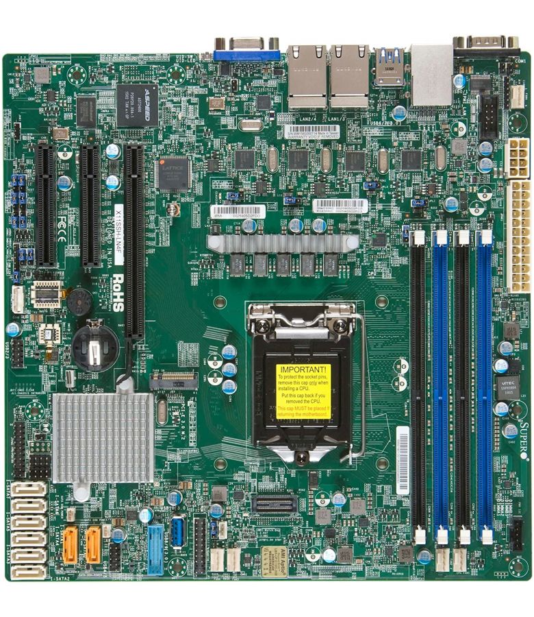 Материнская плата Supermicro MBD-X11SSH-LN4F-B Socket 1151 процессор intel xeon e3 1220lv2 2 3 3 5 ghz 2 core 3mb lga1155 e3 1220l v2