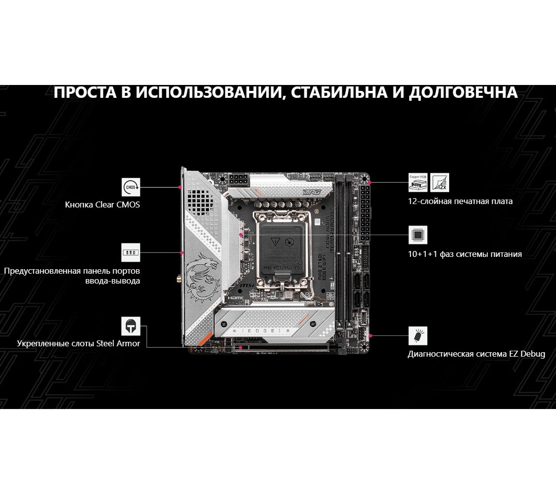 Материнская плата MSI MPG Z790I EDGE WIFI - фото 8