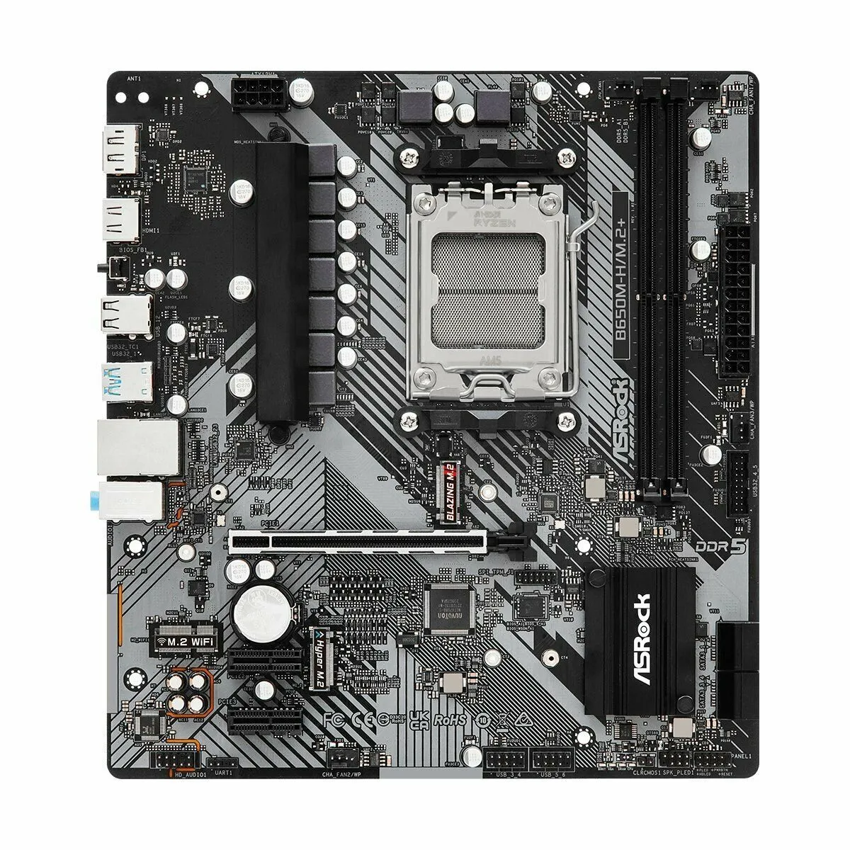 Материнская плата Asrock B650M-H/M.2+, Socket AM5, 2xDDR5-5200 - фото 3