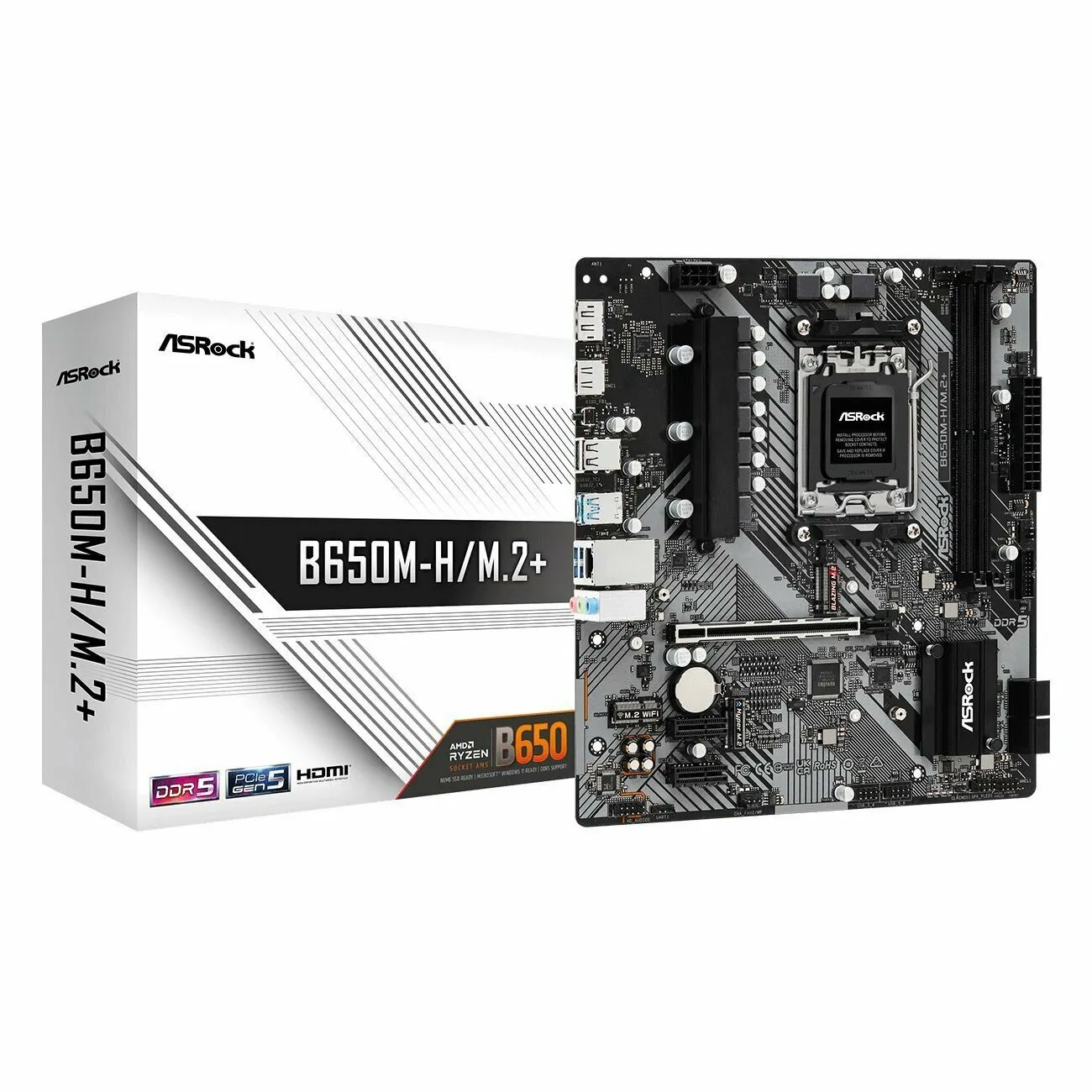 Материнская плата Asrock B650M-H/M.2+, Socket AM5, 2xDDR5-5200 - фото 1
