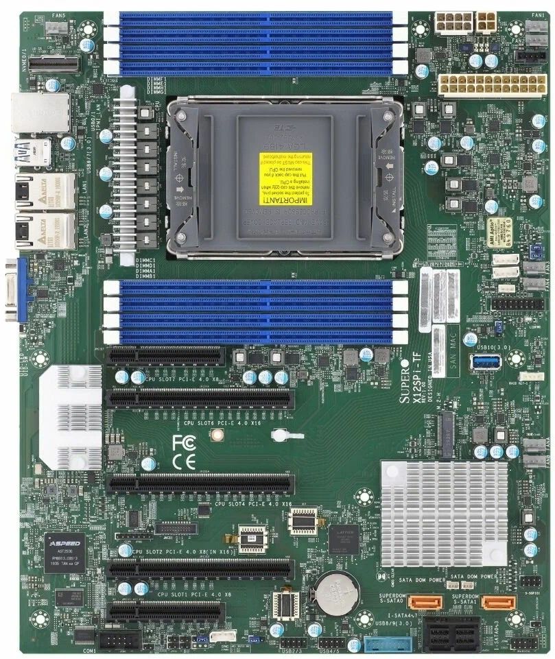 Материнская плата SuperMicro MBD-X12SPI-TF-B OEM huananzhi x99 f8 motherboard intel xeon e5 x99 lga2011 3 all series ddr4 recc non ecc memory nvme usb3 0 atx server workstation