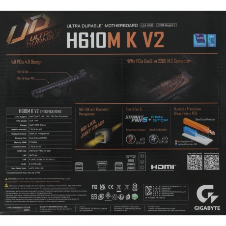 Материнская плата Gigabyte H610M K V2 - фото 13