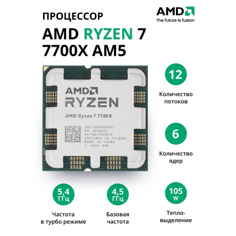 Процессор AMD Ryzen 7 7700X AM5 (100-000000591) OEM - фото 1