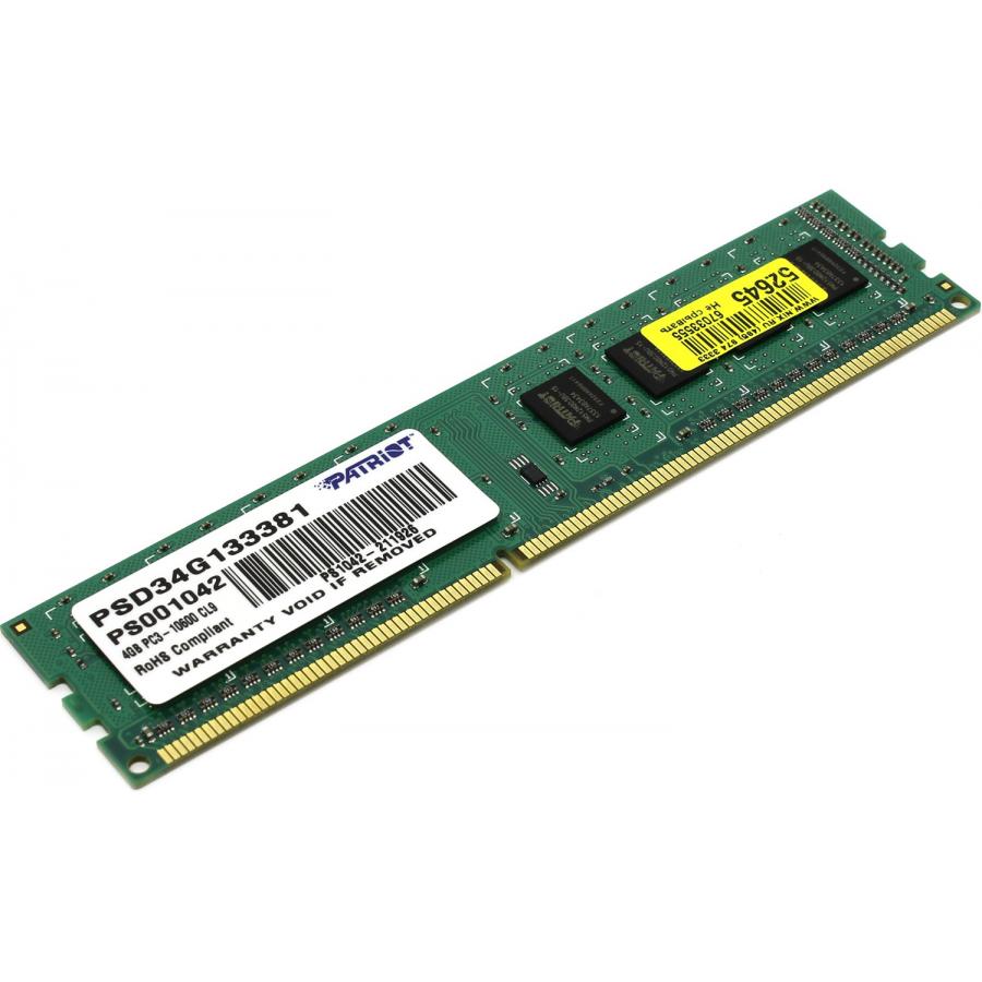 Память оперативная DDR3 Patriot 4Gb 1333MHz (PSD34G133381) память оперативная ddr3 infortrend 8gb 1333mhz ddr3nncmd 0010