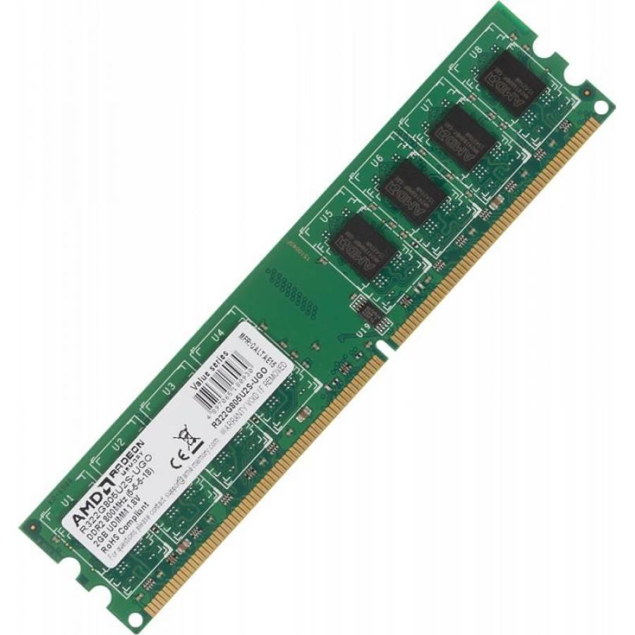Память оперативная DDR2 AMD 2Gb 800MHz (R322G805U2S-UGO) оперативная память kingston dimm ddr2 2гб 800 mhz для пк 2шт
