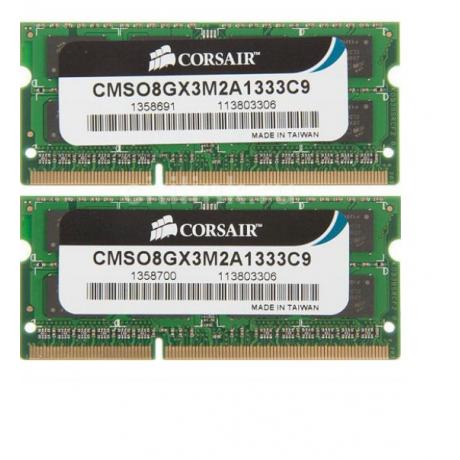 Память SO-DIMM DDR3 Corsair 2x4Gb 1333MHz (CMSO8GX3M2A1333C9) - фото 2