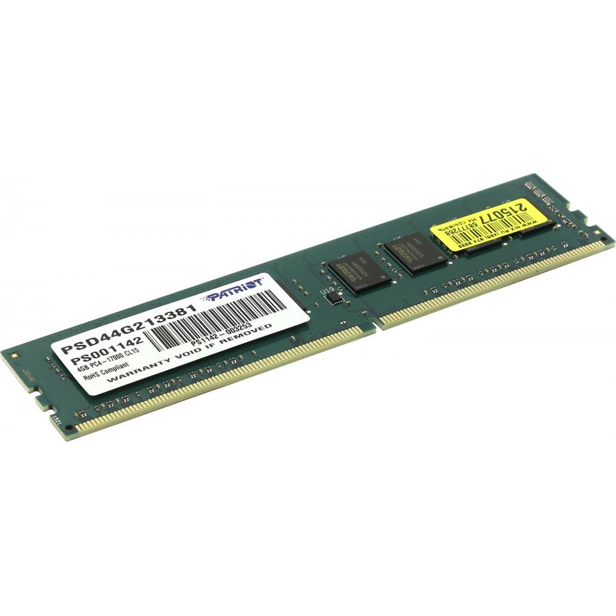 Память SO-DIMM DDR4 Patriot 4Gb 2133MHz (PSD44G213381S) оперативная память patriot memory sl 4 гб ddr4 2133 мгц sodimm cl15 psd44g213381s