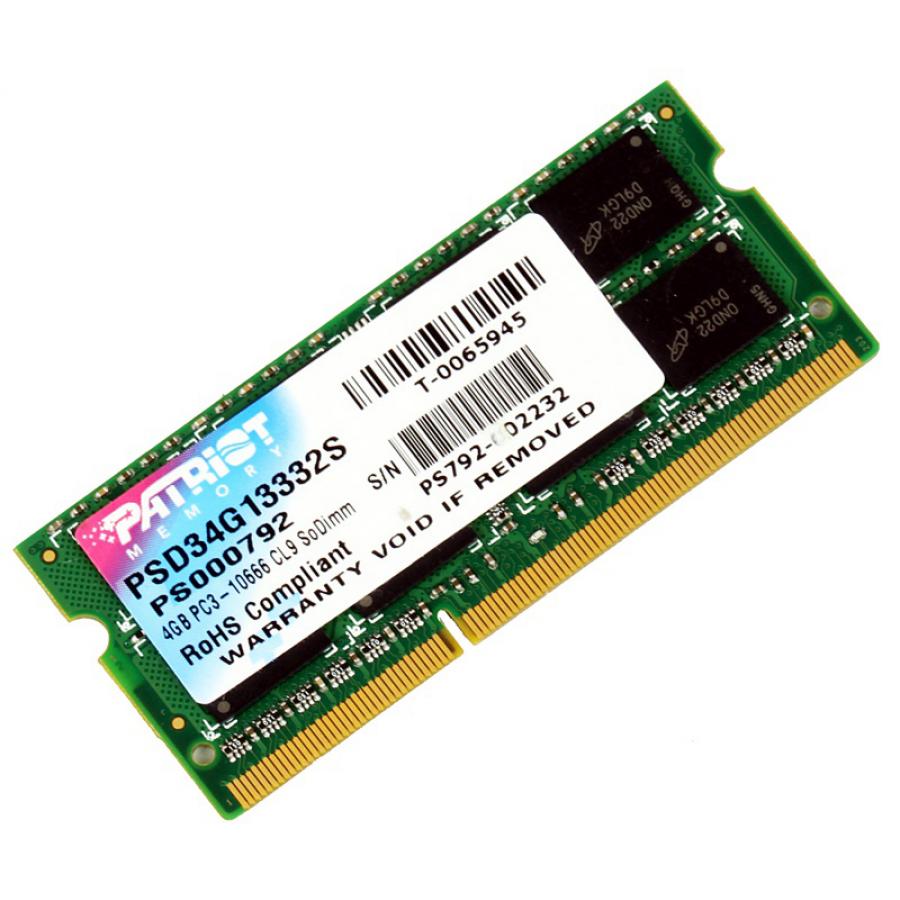 Память SO-DIMM DDR3 Patriot 4Gb 1333MHz (PSD34G13332S)