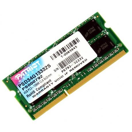 

Память SO-DIMM DDR3 Patriot 4Gb 1333MHz (PSD34G13332S)