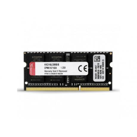 Память DDR3L Kingston 8GB 1600MHzПамять DDR3L CL9 SODIMM 1.35V HyperX Impact Black Series (HX316LS9IB/8) - фото 2