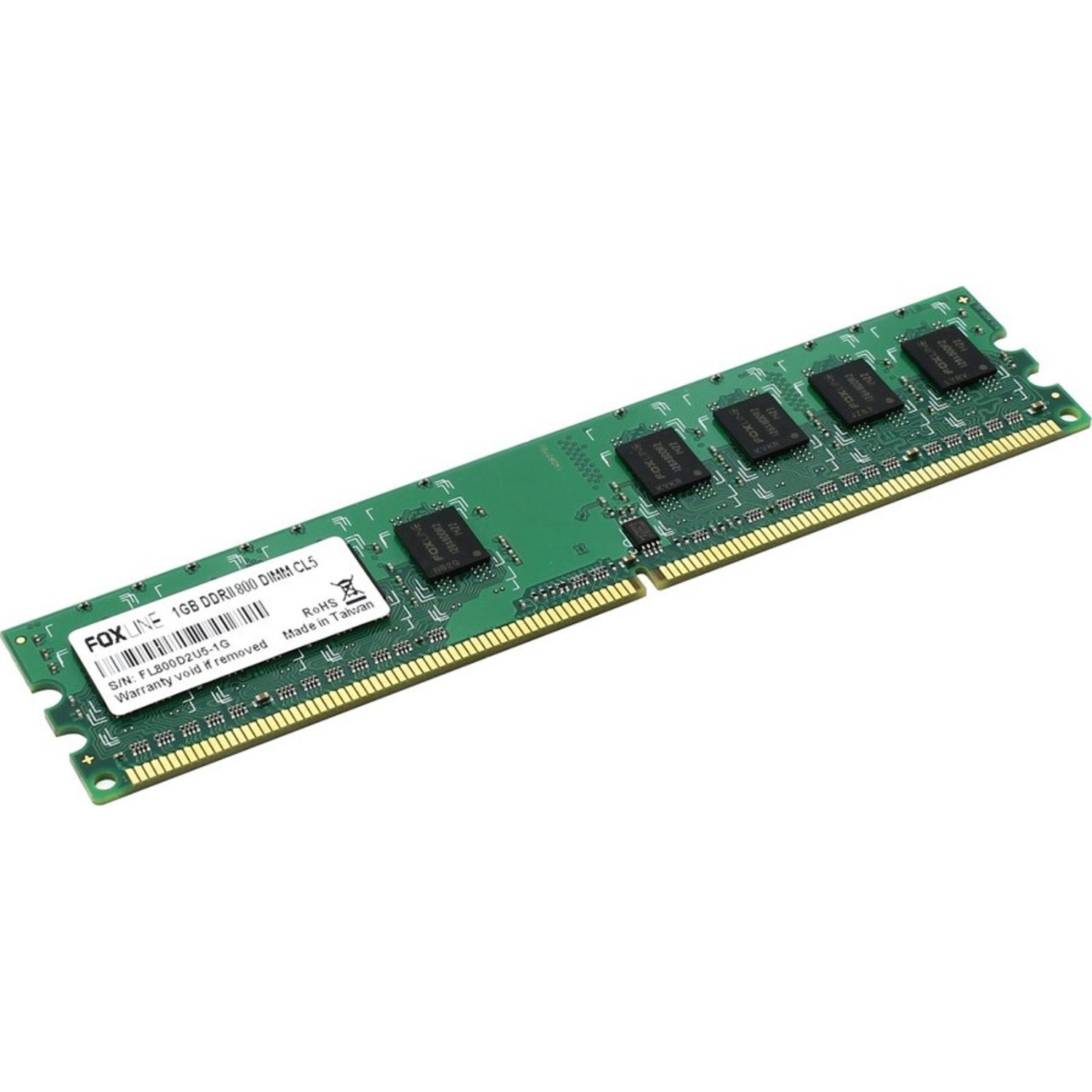 Оперативная память Foxline 1GB DDR2 DIMM (FL800D2U5-1G) оперативная память kingston kvr667d2d8f5 1g ddr2 1gb 5300 для серверов оем