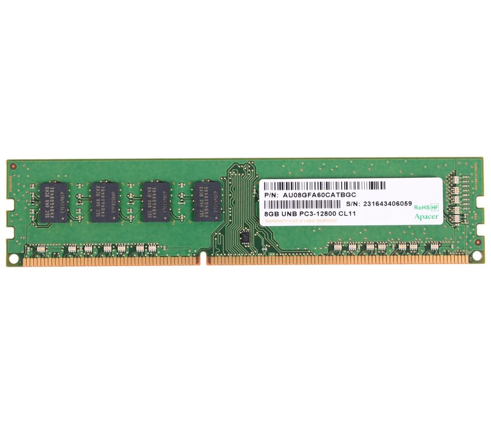 Оперативная память Apacer 8GB DDR3 UDIMM (AU08GFA60CATBGC/DL.08G2K.KAM) модуль памяти adata 32gb ddr5 4800 udimm ad5u480032g s cl40 1 1v