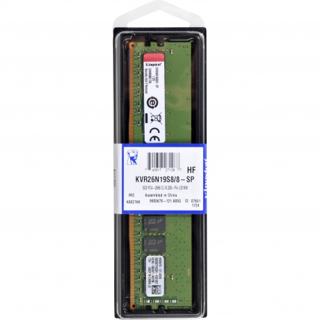Память оперативная DDR4 Kingston 16Gb 2666MHz (KVR26N19S8/16) - фото 10