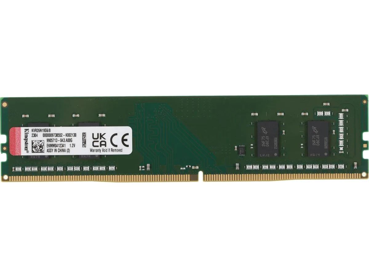 Память оперативная DDR4 Kingston 8Gb 2666MHz (KVR26N19S6/8) оперативная память для сервера kingston ksm26es8 8hd dimm 8gb ddr4 2666mhz