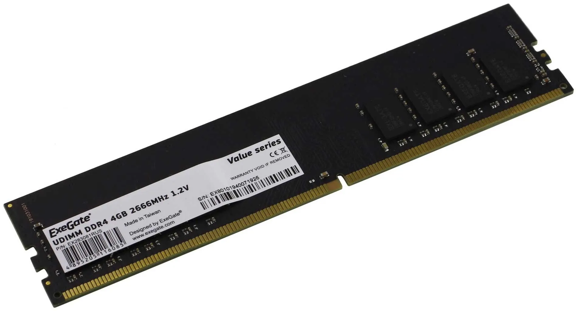 Память оперативная DDR4 ExeGate Value 4Gb 2666MHz (EX283081RUS)