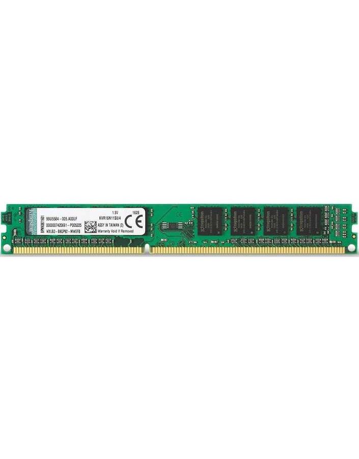 Память оперативная DDR3 Kingston 4Gb 1600MHz (KVR16N11S8/4WP) оперативная память crucial ddr 3 ddr3 4 гб 8 гб 1600 мгц 1333 мгц 8 гб dimm 240 pin ddr3 pc3 10600u dimm desktop
