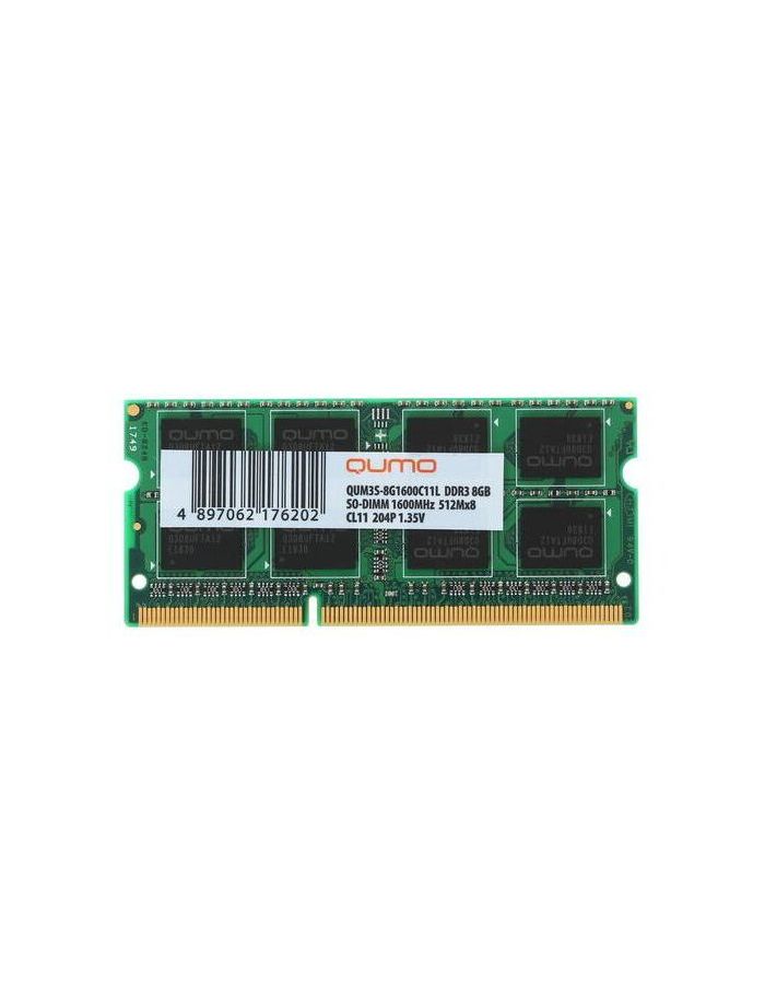 Память оперативная DDR3 Qumo 8Gb 1600MHz (QUM3S-8G1600C11L) память оперативная ddr3 netac 8gb 1600mhz ntbsd3p16sp 08