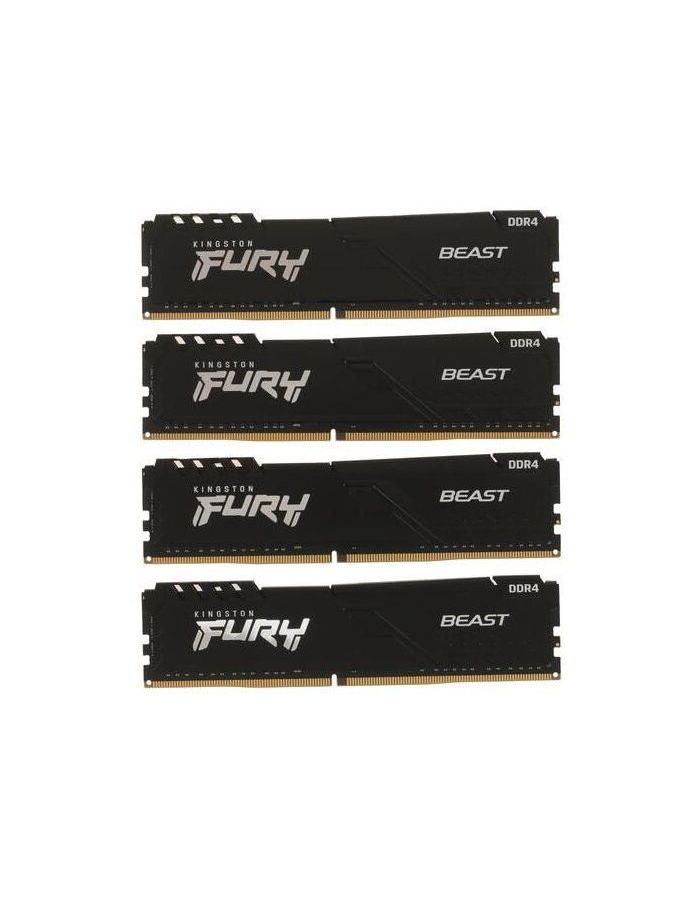 Память оперативная DDR 4 Kingston FURY Beast 16Gb 3200Mhz (KF432C16BBK4/16) оперативная память kingston ddr4 16gb 4x4gb 3200 mhz pc 25600 fury beast black kf432c16bbk4 16