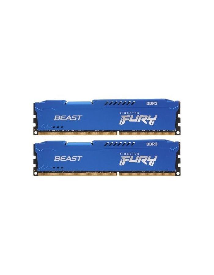 Память оперативная DDR3 Kingston Fury Beast 16GB 1600MHz (KF316C10BK2/16) оперативная память kingston ddr3 16gb 2x8gb 1600mhz pc 12800 fury beast blue kf316c10bk2 16
